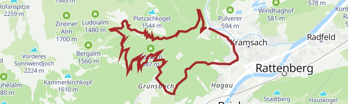 Route map: Rundweg Pletzachalm 357